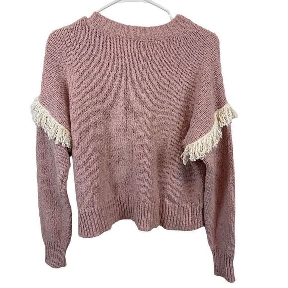 NWT Madewell Montford Pale Pink Fringe‎ Cream Sweater AB762 FA2020 Size S - Picture 5 of 10